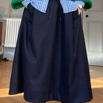Women's Casual Cotton Skirt With Drawstring Waist