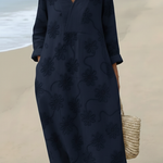 Cozy Romantic Floral Embroidered Cotton Dress