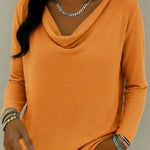 Retro Cowl-neck Cozy Pullover Top