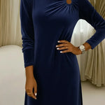 Women's Elegant Velvet Dress With Metal Decorative Buckle