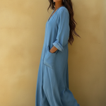 Casual V-neck Loose Denim Dress