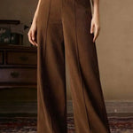 Women's Solid Color High-waisted Casual Loose Corduroy Wide-leg Pants