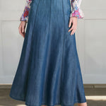 Women's High-waisted Loose-fitting Denim-look A-line Skirt