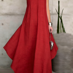 Stylish Minimalist Irregular Hem Maxi Dress