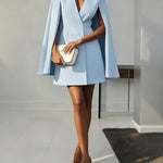 Women's Double-breasted Cape Suit Dress