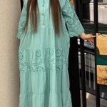 Women's Patchwork Embroidered Lace Loose Linen And Cotton Dress