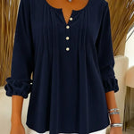 Women's Comfort Corduroy Pleated Cotton Top