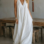 Women's Casual Sleeveless Loose Pocket Vest Long Dress