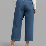 Women's High-waisted Loose-fitting Cropped Wide-leg Jeans