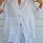 Women's Lace-paneled Cotton And Linen Shirt