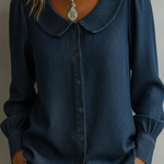 Vintage Peter Pan collar denim shirt