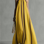 Casual Striped Linen And Cotton Maxi Sleeveless Dress