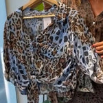 Casual Leopard Print Linen And Cotton Shirt