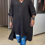 Women's Casual Linen And Cotton Shirt