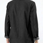 Women's Round Neck Long-sleeved Casual Loose Denim Top