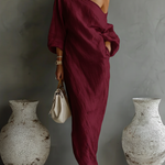 Elegant Irregular Off-the-shoulder Maxi Dress