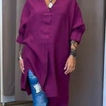 Women's Casual Linen And Cotton Shirt