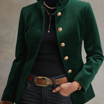 Women's Vintage Velvet Gold Button Jacket