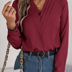 Women's V-neck Long-sleeve Shirt