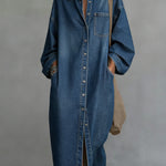 Women's Casual Comfortable Loose Denim Shirt Dress