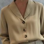 Vintage Shawl Collar Button-up Denim Cotton Top