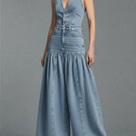 Casual Denim Wide-leg Jumpsuit