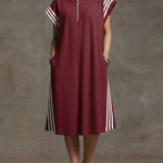 Women's Short-sleeved Loose-fitting Hooded Linen Casual Dress