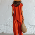 Casual Cozy Artistic Cut Button Linen Cotton Set