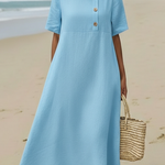 Elegant Cozy Round-neck Loose A-line Dress