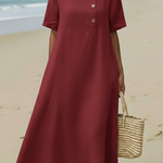 Elegant Cozy Round-neck Loose A-line Dress