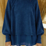 Women's Solid Color Patchwork Long Sleeve Casual Loose Hooded Sweatshirt