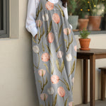 Women's Tulip Art Flowers Casual Loose Denim Vest Dress