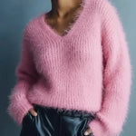 Women's Cozy Plush V-Neck Sweater