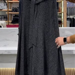 Women's Cozy Patterned Wide-leg Trousers With Tie Waist