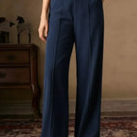 Women's Solid Color High-waisted Casual Loose Corduroy Wide-leg Pants