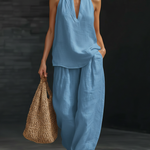 Casual And Cozy Minimalist Linen Two-piece Set