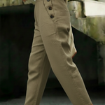 Casual Outing Button Details Linen Pants