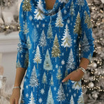 Winter Secrets Christmas Cowl Collar Knit Sweater