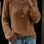Women's Elegant Patchwork Lace Pullover Sweater