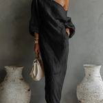 Elegant Irregular Off-the-shoulder Maxi Dress