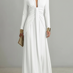 Elegant V-neck Stretchy Vacation Maxi Dress