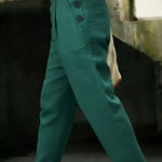 Casual Outing Button Details Linen Pants