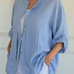 Women's Lace-paneled Cotton And Linen Shirt