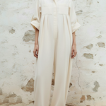Minimalist Pleated Loose-fitting Jumpsuit