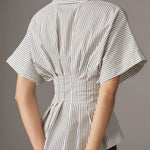 Women's Striped Art Pattern Casual Cotton Shirt