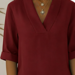 Vintage Elegant Shawl Collar Linen Short-sleeved Shirt