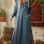 Casual Cozy Loose Hooded Button-up Cotton Dress