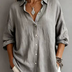 Women's Casual Cotton And Linen Polo Shirt