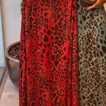 Cozy Linen And Cotton Leopard Print Skirt.