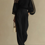 Casual Cozy Sweatshirt And Wide-leg Pants Two-piece Set